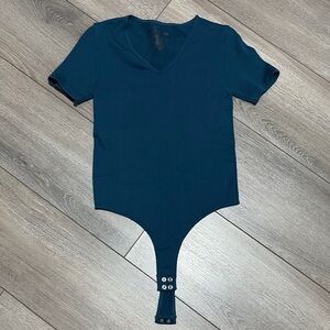 Blue Short Sleeve Fitted Bodysuit SM61